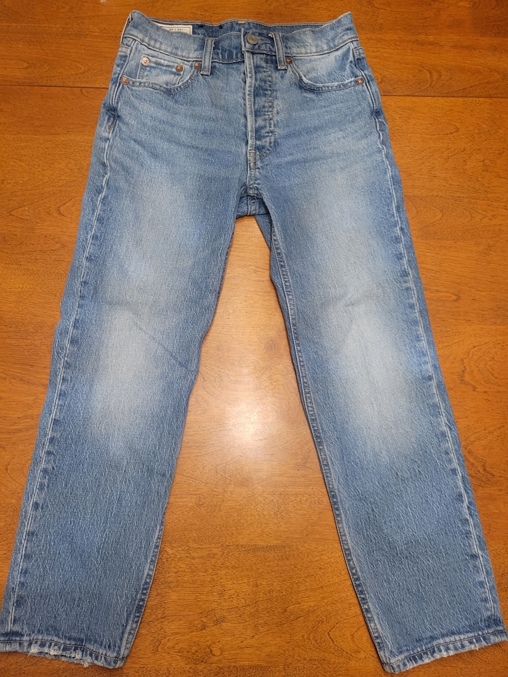 Gap Petite Cheeky Straight High Rise Jeans | Crop | Medium Indigo | 24P